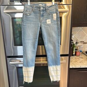 Old Navy Ankle‎ Cropped Blue and White Jeans